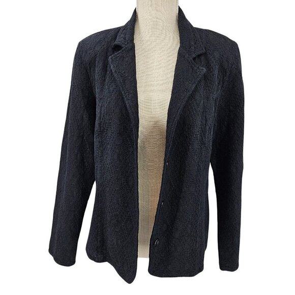 Focus Casual Life Textured Blazer Jacket Black Women’s Size S Lagenlook Career - Picture 2 of 11